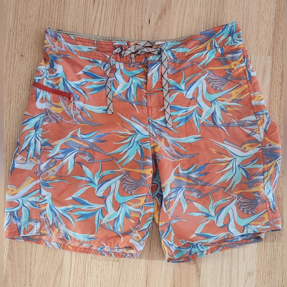 Patagonia Orange Tropical Print Women's Cargo Shorts